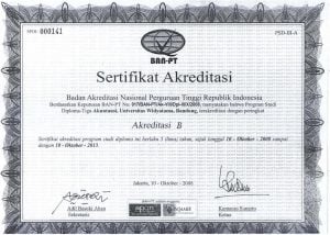 Sertifikat Akreditasi Prodi Akuntansi D3 (2008 20013)