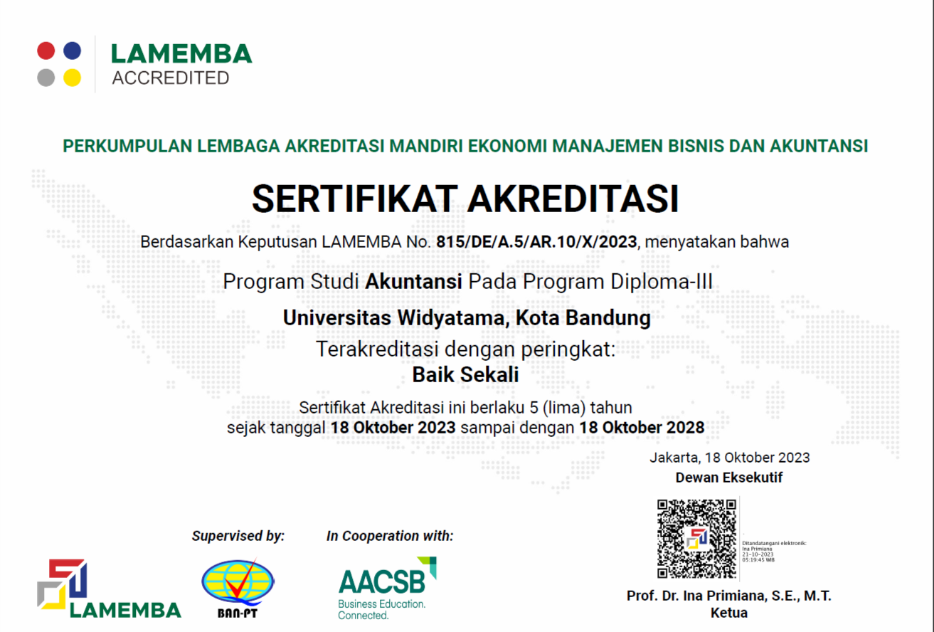 Sertifikat Akreditasi Akuntansi D3 (2023 - 2028)
